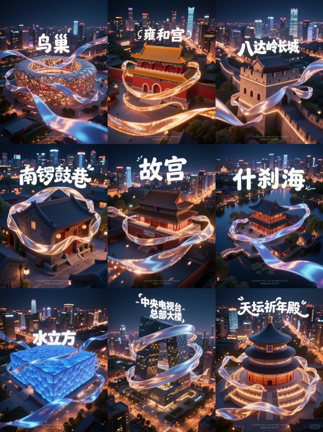 太牛了！豆包一键生成3D风格的北京地标建筑