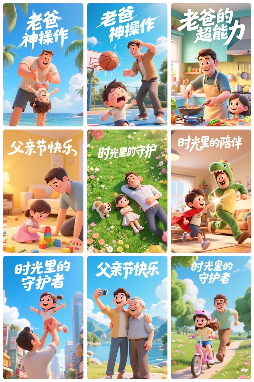 父亲节海报方案✨AI提示词