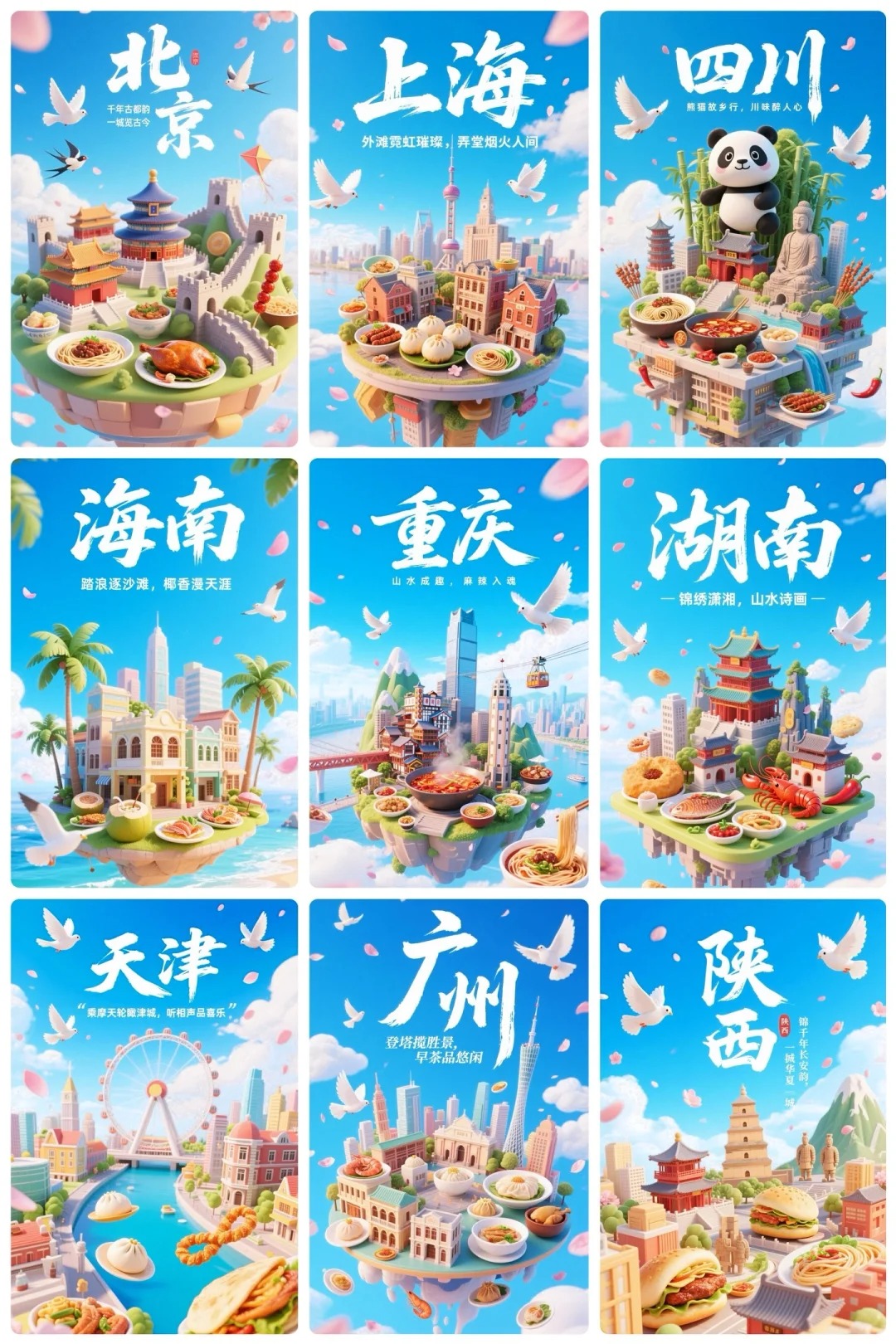 当城市变成悬浮小岛✨AI海报教程（附提示词）