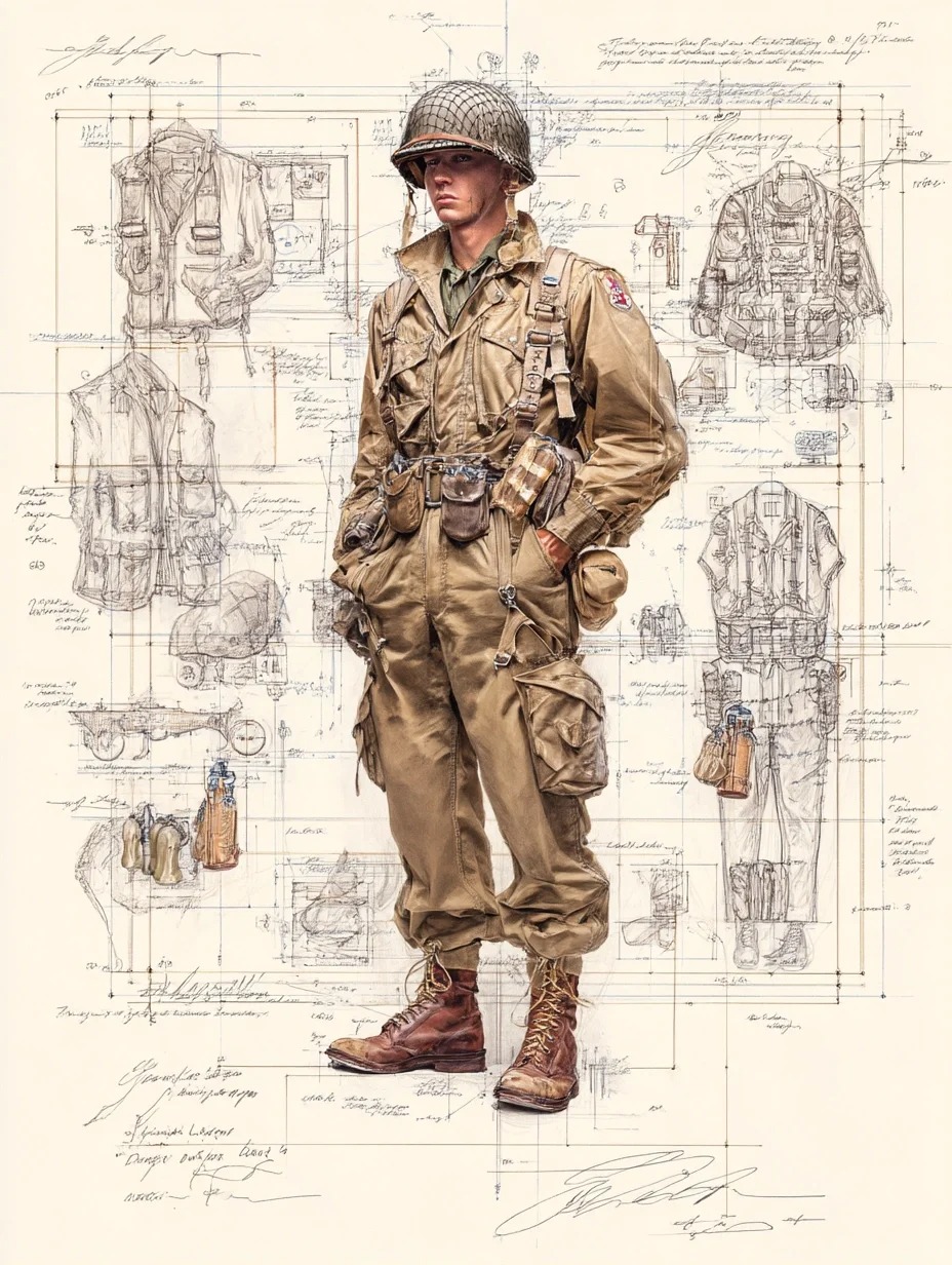 二战美军伞兵·军服设计草稿［咒语］