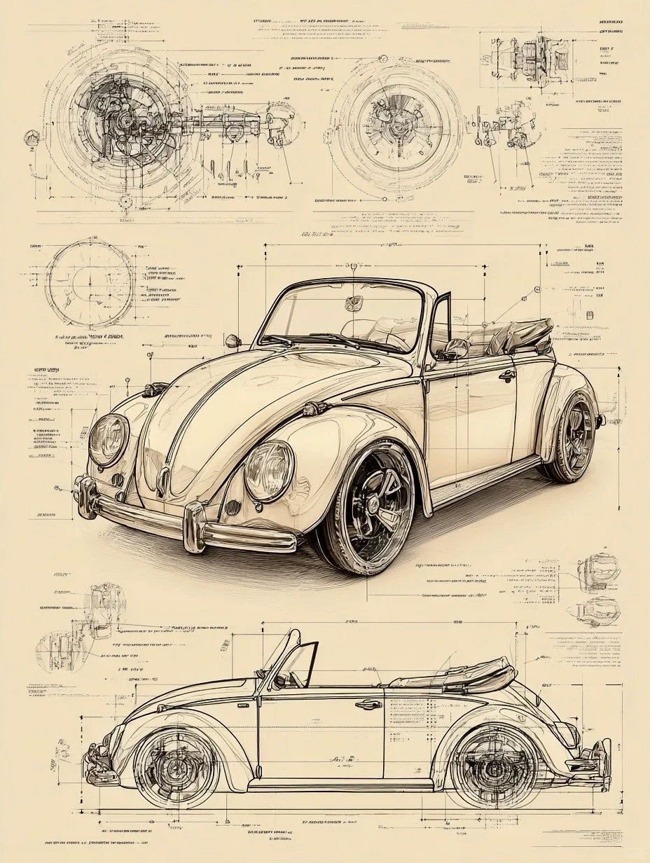 大众甲壳虫·设计草稿［咒语］ 咒语：Volkswagen Beetle convertibl