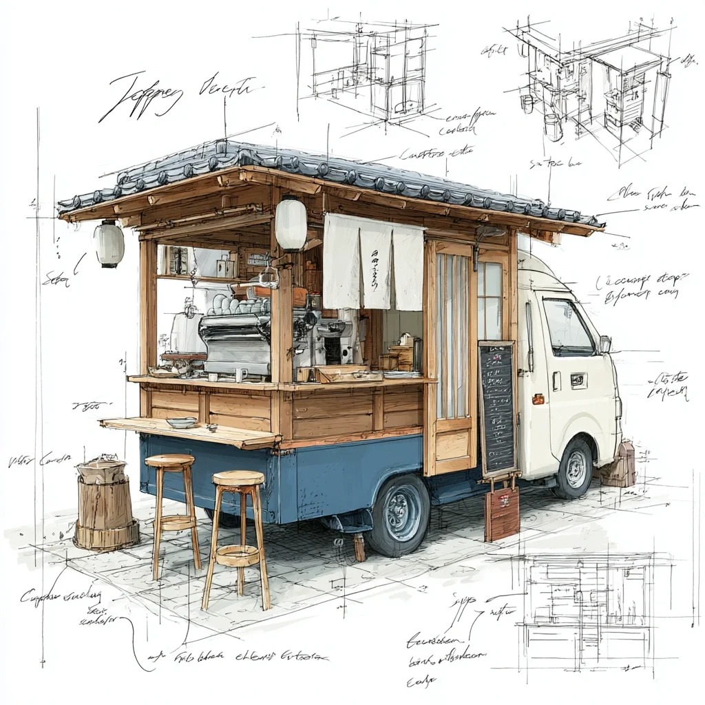 复古移动咖啡车·设计草稿［咒语］