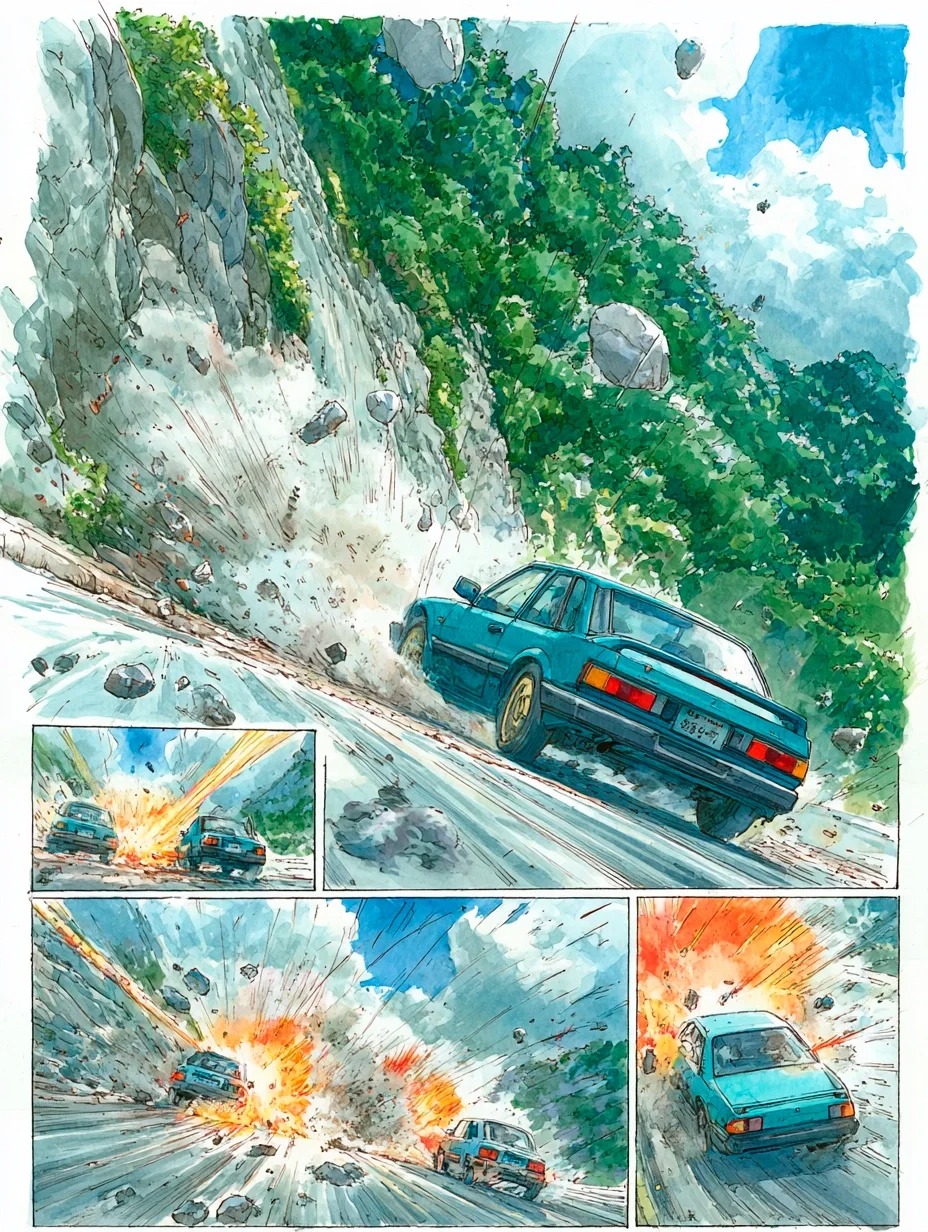山道追逐赛·分镜头草稿［咒语］