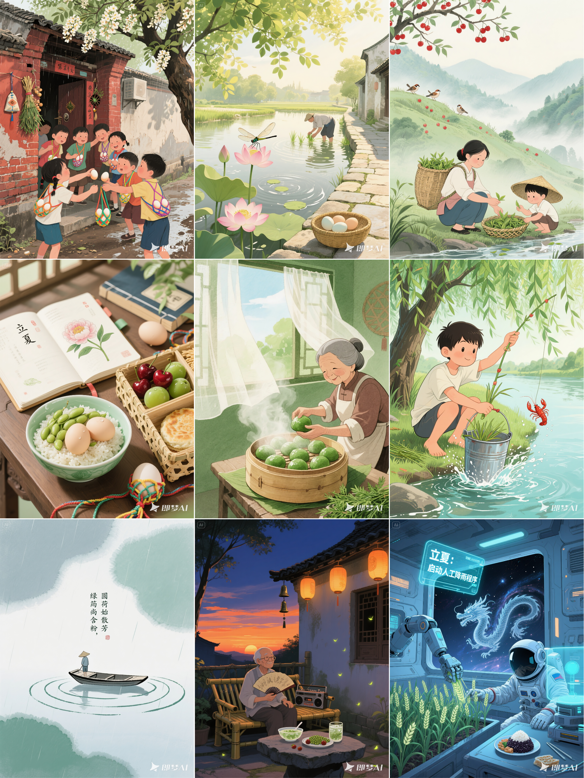 王炸AI组合:deepseek+即梦,立夏创意海报来了!